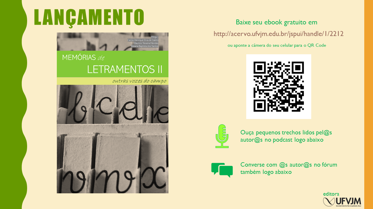 Cartaz de lançamento do Memórias de Letramentos II Outras vozes do campo