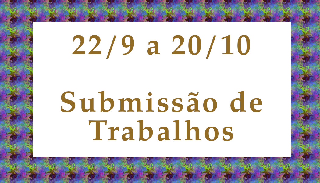 22/9 a 20/10 Submissão dos trabalhos completos